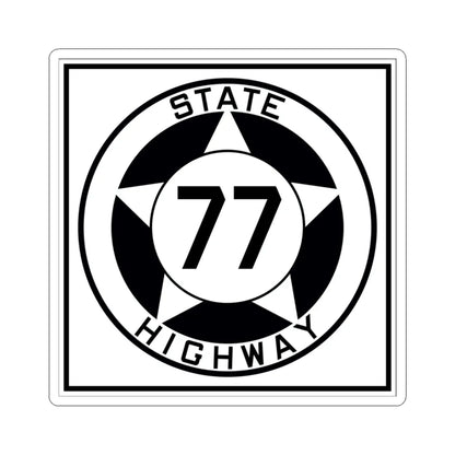 Texas 77 1935 (Texas) (Road Sign) STICKER Vinyl Kiss-Cut Decal 3 Inch White - The Sticker Space