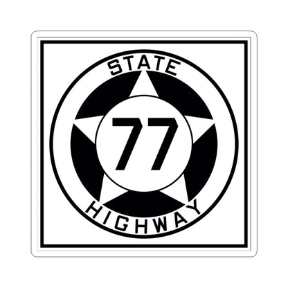 Texas 77 1935 (Texas) (Road Sign) STICKER Vinyl Kiss-Cut Decal 4 Inch White - The Sticker Space