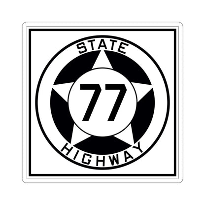 Texas 77 1935 (Texas) (Road Sign) STICKER Vinyl Kiss-Cut Decal 6 Inch White - The Sticker Space