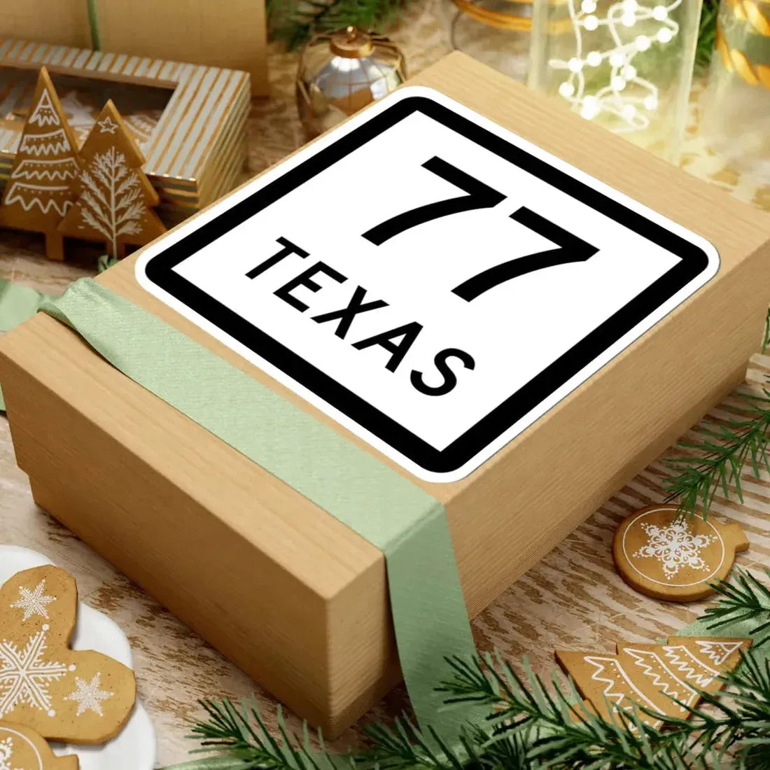 Texas 77 (Texas) (Road Sign) STICKER Vinyl Kiss-Cut Decal - The Sticker Space