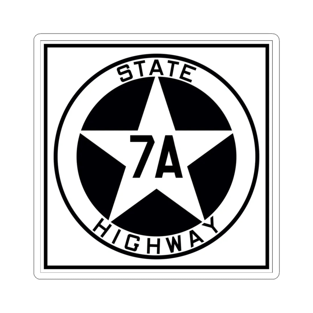 Texas 7A 1917 (Texas) (Road Sign) STICKER Vinyl Kiss-Cut Decal 3 Inch White - The Sticker Space