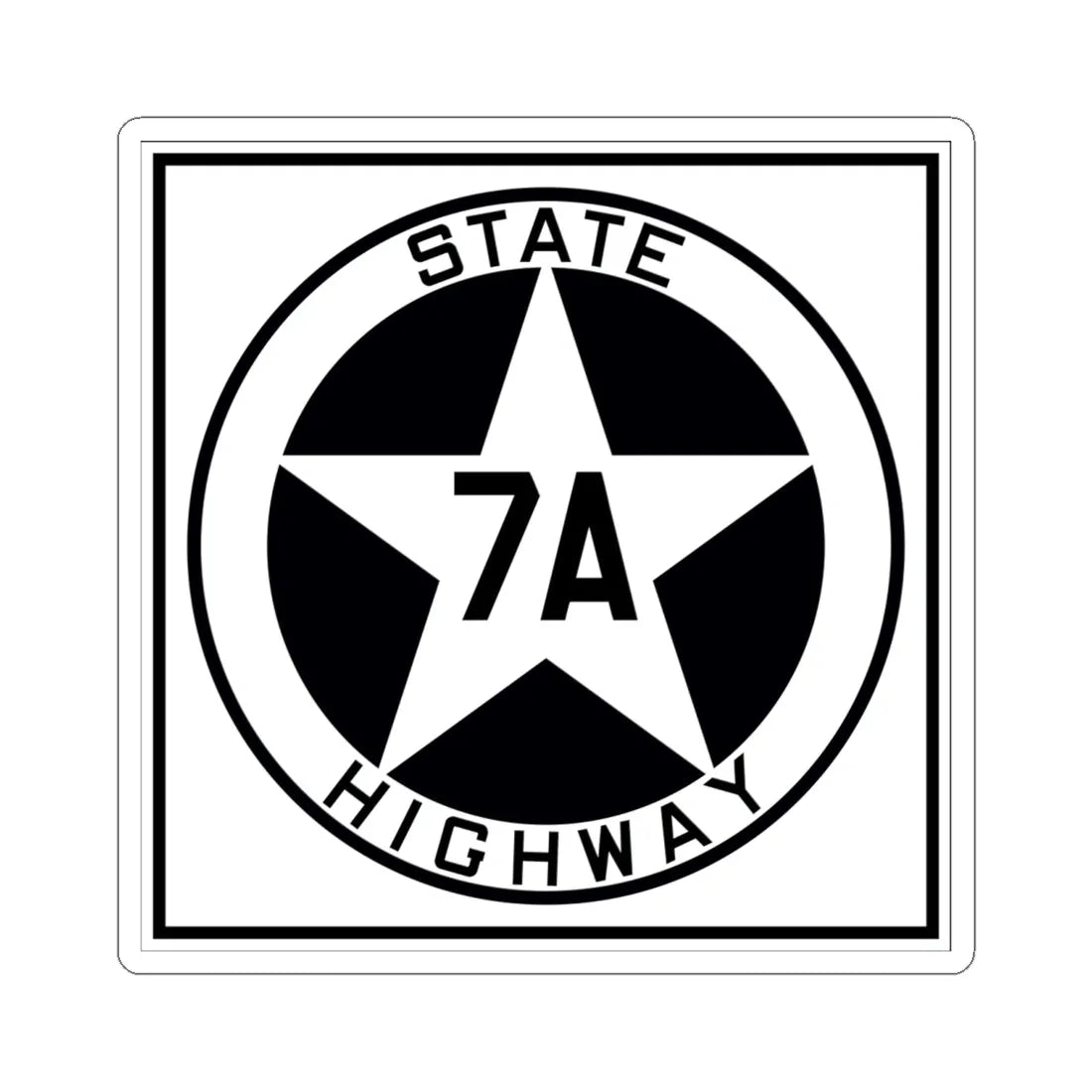 Texas 7A 1917 (Texas) (Road Sign) STICKER Vinyl Kiss-Cut Decal 6 Inch White - The Sticker Space