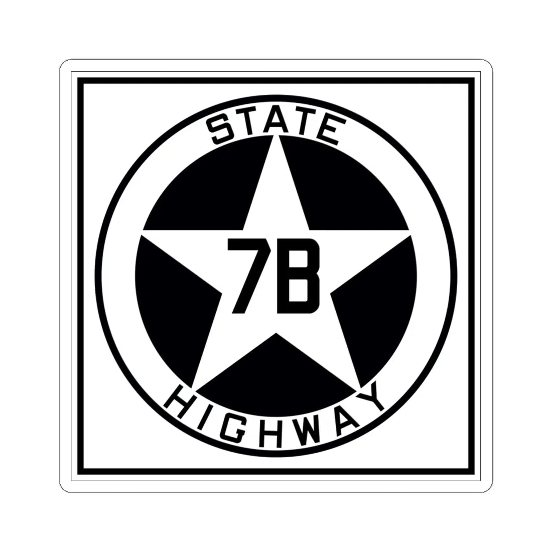 Texas 7B 1917 (Texas) (Road Sign) STICKER Vinyl Kiss-Cut Decal 6 Inch White - The Sticker Space