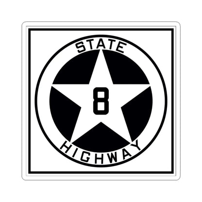 Texas 8 1917 (Texas) (Road Sign) STICKER Vinyl Kiss-Cut Decal 3 Inch White - The Sticker Space