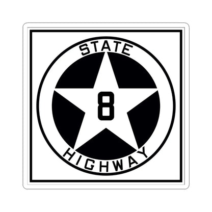 Texas 8 1917 (Texas) (Road Sign) STICKER Vinyl Kiss-Cut Decal 6 Inch White - The Sticker Space