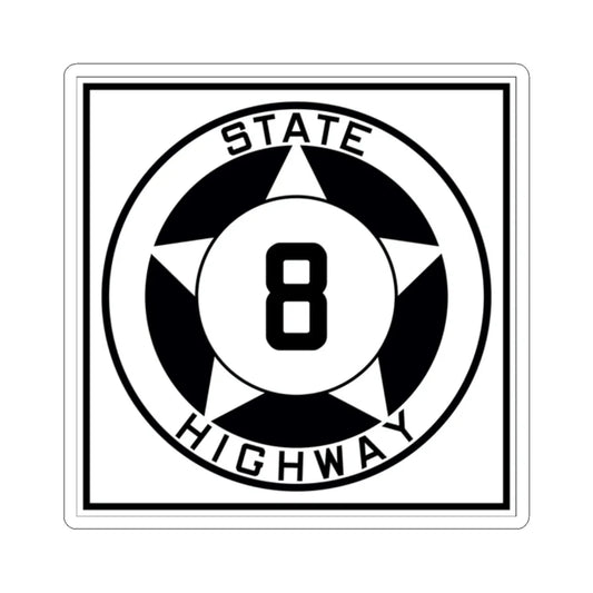 Texas 8 1935 (Texas) (Road Sign) STICKER Vinyl Kiss-Cut Decal 2 Inch White - The Sticker Space