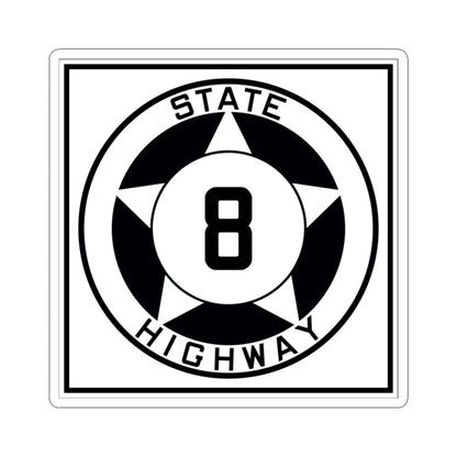 Texas 8 1935 (Texas) (Road Sign) STICKER Vinyl Kiss-Cut Decal 3 Inch White - The Sticker Space