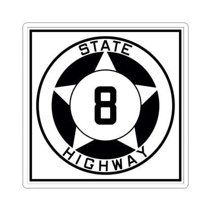Texas 8 1935 (Texas) (Road Sign) STICKER Vinyl Kiss-Cut Decal 4 Inch White - The Sticker Space