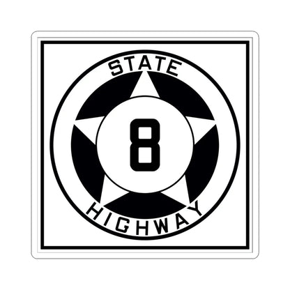 Texas 8 1935 (Texas) (Road Sign) STICKER Vinyl Kiss-Cut Decal 6 Inch White - The Sticker Space