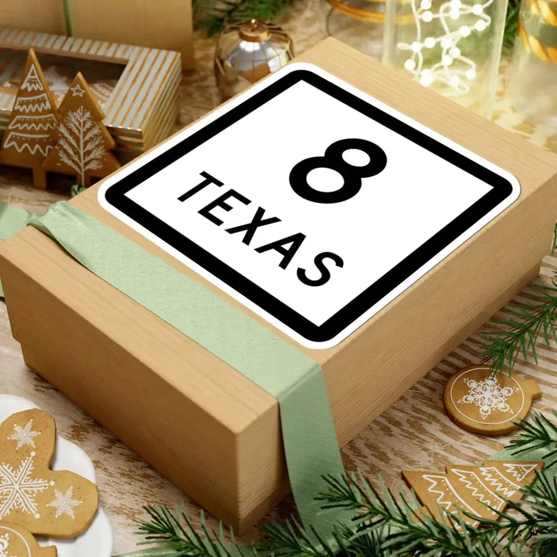 Texas 8 (Texas) (Road Sign) STICKER Vinyl Kiss-Cut Decal - The Sticker Space