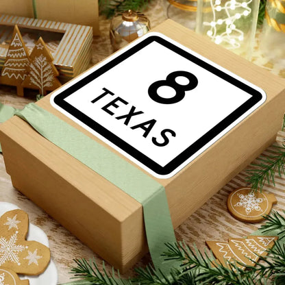 Texas 8 (Texas) (Road Sign) STICKER Vinyl Kiss-Cut Decal - The Sticker Space