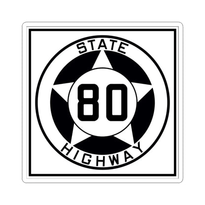 Texas 80 1935 (Texas) (Road Sign) STICKER Vinyl Kiss-Cut Decal 4 Inch White - The Sticker Space