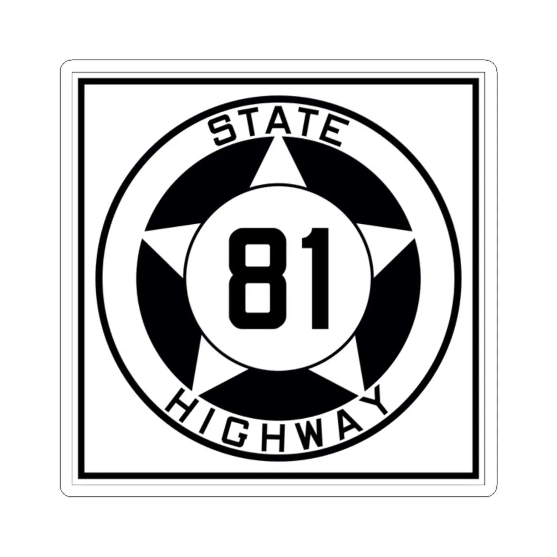 Texas 81 1935 (Texas) (Road Sign) STICKER Vinyl Kiss-Cut Decal 2 Inch White - The Sticker Space