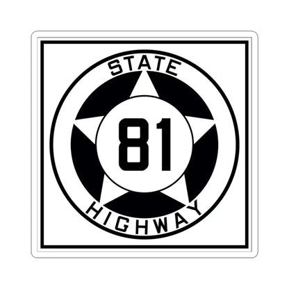 Texas 81 1935 (Texas) (Road Sign) STICKER Vinyl Kiss-Cut Decal 3 Inch White - The Sticker Space