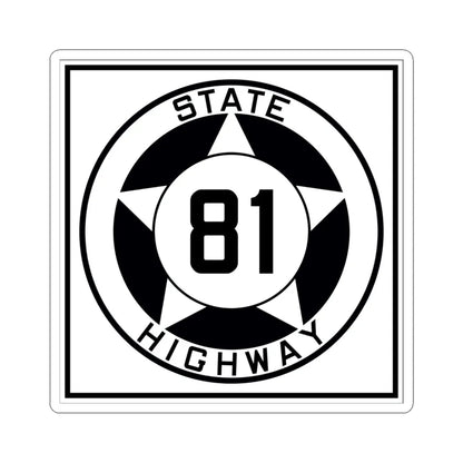 Texas 81 1935 (Texas) (Road Sign) STICKER Vinyl Kiss-Cut Decal 6 Inch White - The Sticker Space
