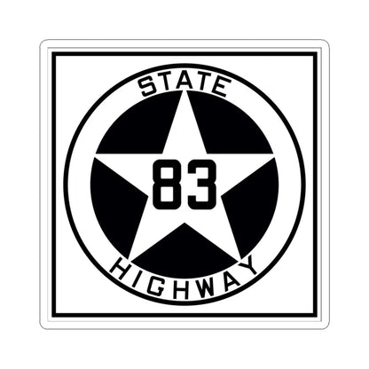 Texas 83 1917 (Texas) (Road Sign) STICKER Vinyl Kiss-Cut Decal 6 Inch White - The Sticker Space