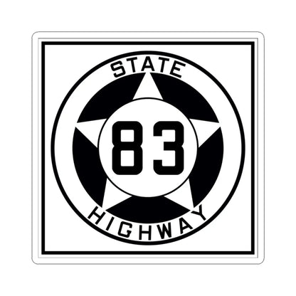 Texas 83 1935 (Texas) (Road Sign) STICKER Vinyl Kiss-Cut Decal 3 Inch White - The Sticker Space