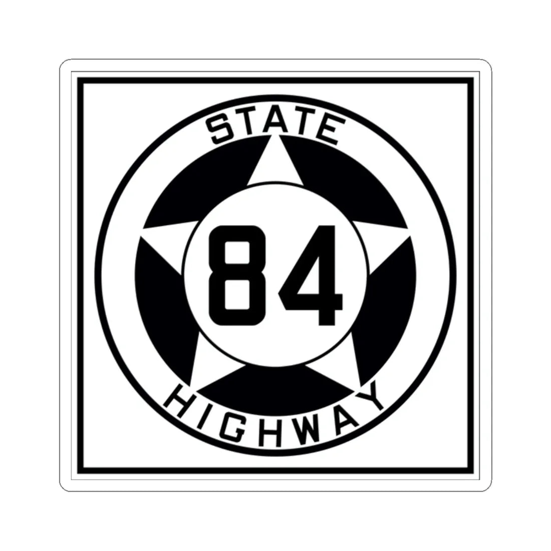 Texas 84 1935 (Texas) (Road Sign) STICKER Vinyl Kiss-Cut Decal 2 Inch White - The Sticker Space