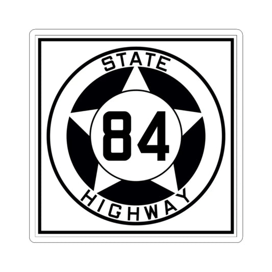 Texas 84 1935 (Texas) (Road Sign) STICKER Vinyl Kiss-Cut Decal 2 Inch White - The Sticker Space