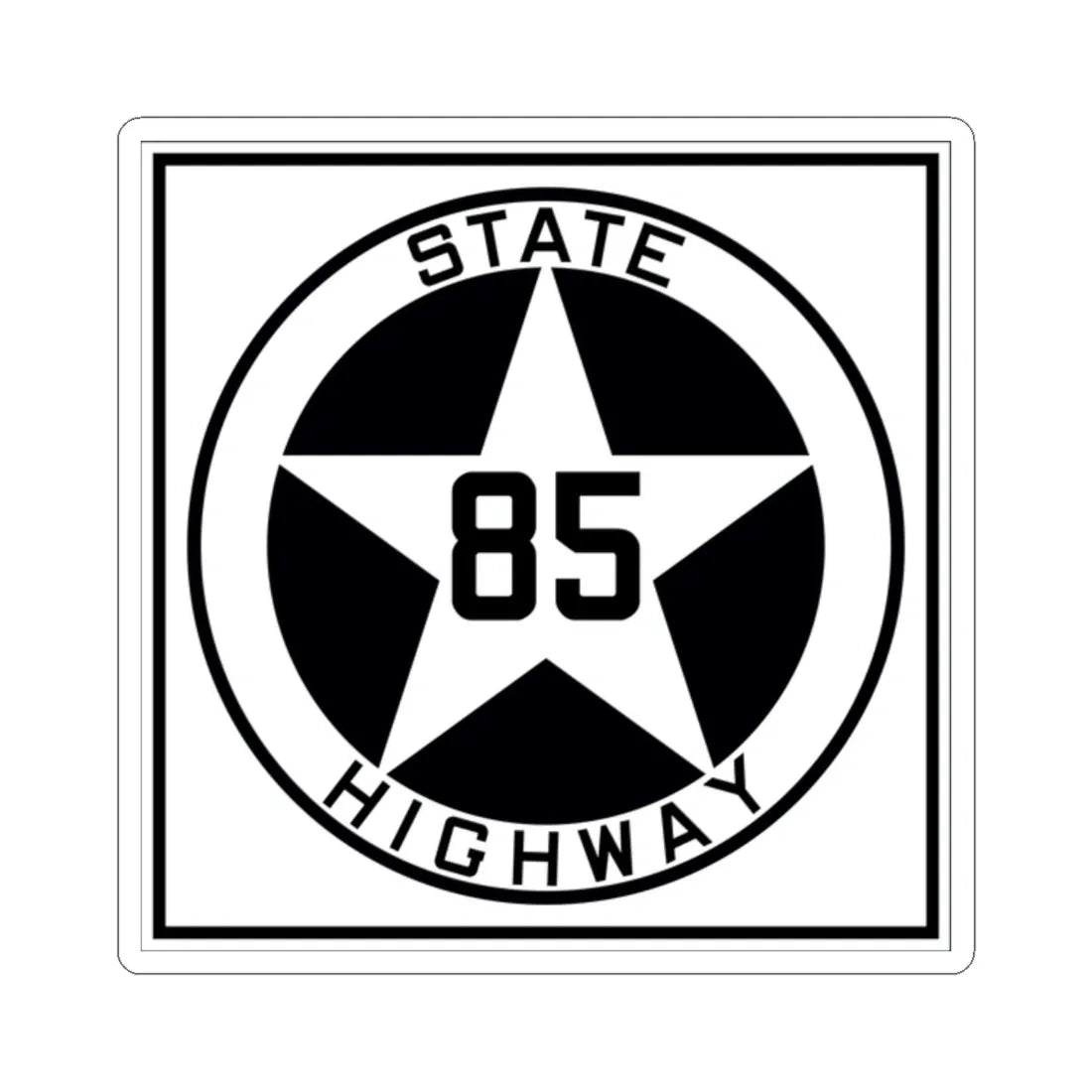 Texas 85 1917 (Texas) (Road Sign) STICKER Vinyl Kiss-Cut Decal 2 Inch White - The Sticker Space