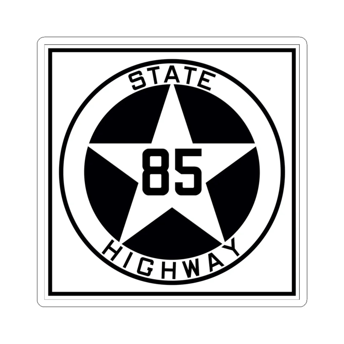 Texas 85 1917 (Texas) (Road Sign) STICKER Vinyl Kiss-Cut Decal 4 Inch White - The Sticker Space