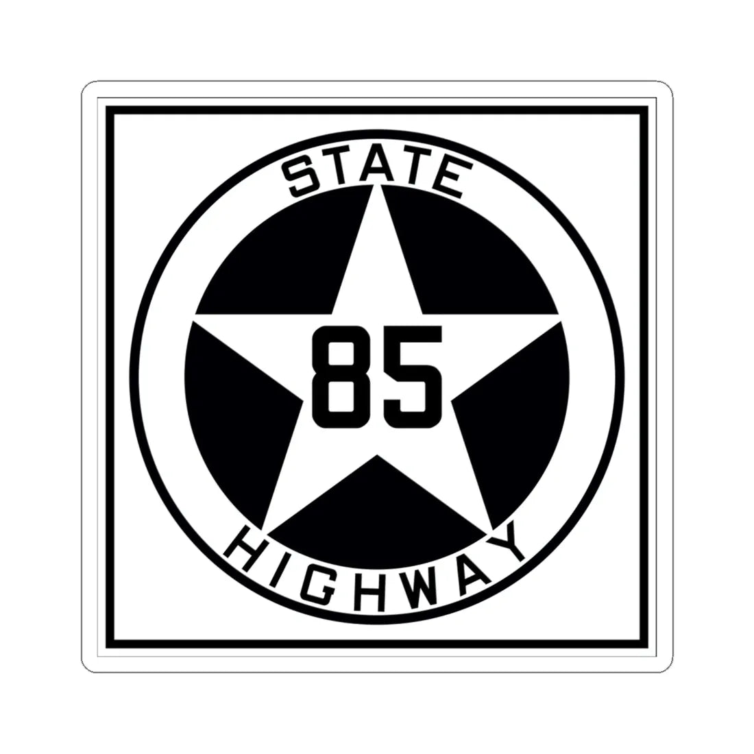 Texas 85 1917 (Texas) (Road Sign) STICKER Vinyl Kiss-Cut Decal 6 Inch White - The Sticker Space