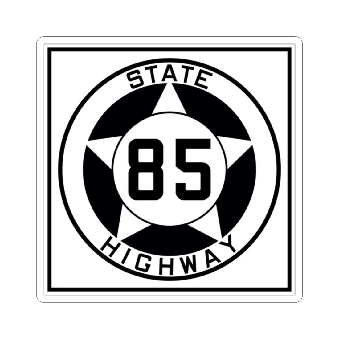 Texas 85 1935 (Texas) (Road Sign) STICKER Vinyl Kiss-Cut Decal 2 Inch White - The Sticker Space