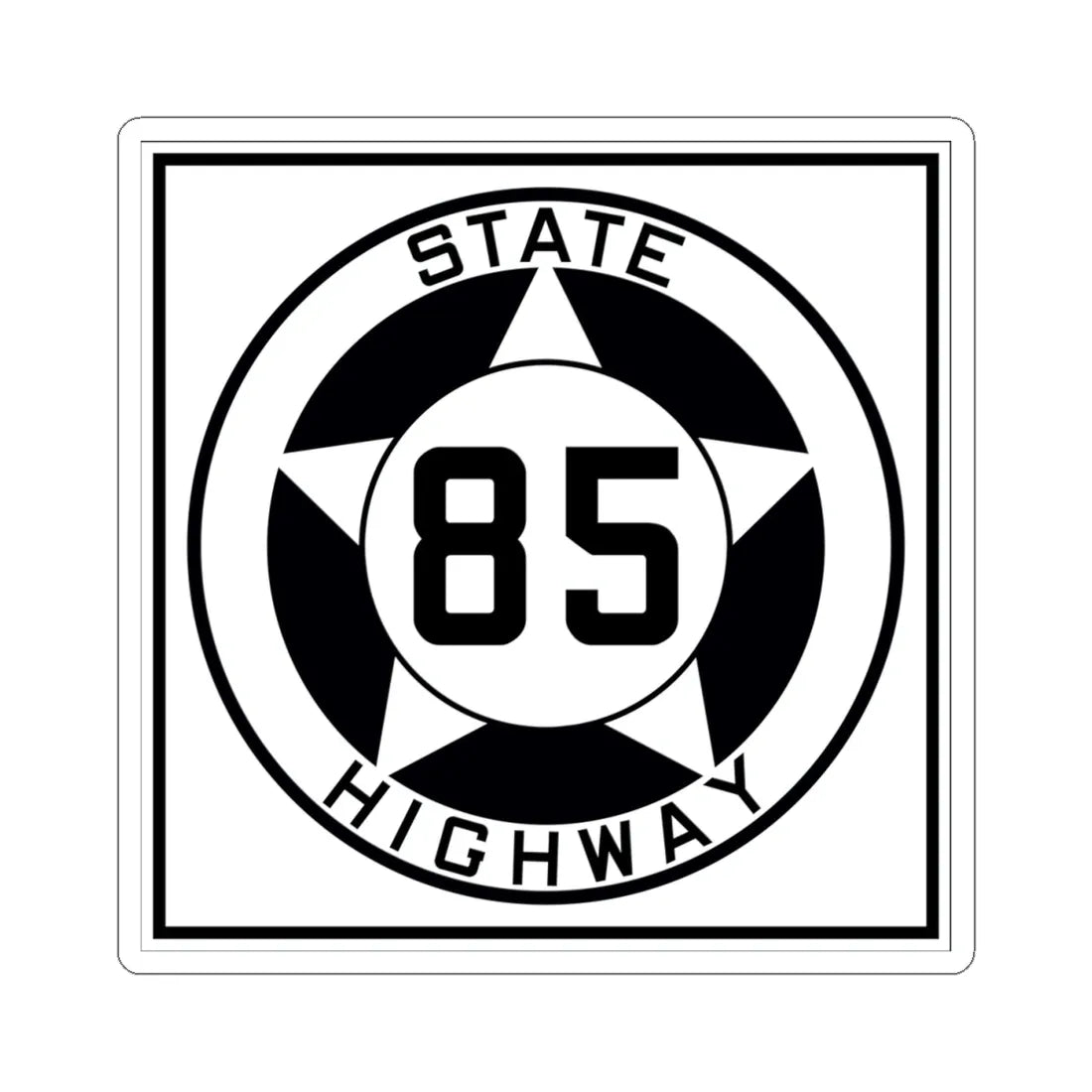 Texas 85 1935 (Texas) (Road Sign) STICKER Vinyl Kiss-Cut Decal 4 Inch White - The Sticker Space
