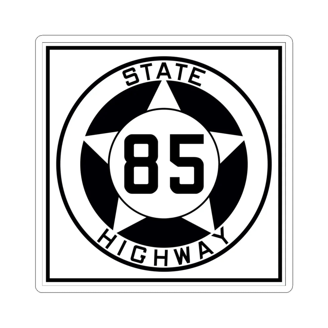 Texas 85 1935 (Texas) (Road Sign) STICKER Vinyl Kiss-Cut Decal 6 Inch White - The Sticker Space