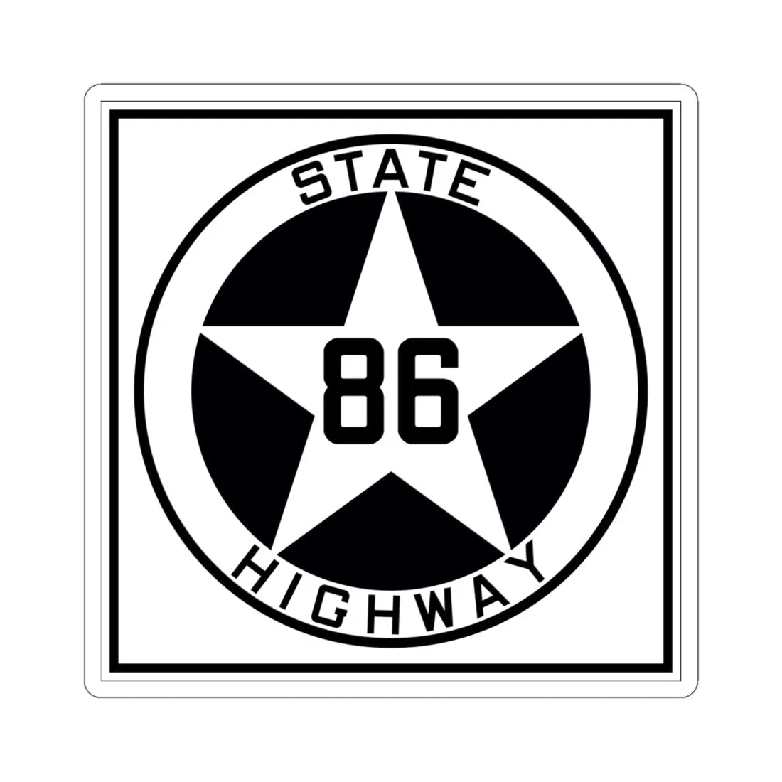 Texas 86 1917 (Texas) (Road Sign) STICKER Vinyl Kiss-Cut Decal 6 Inch White - The Sticker Space
