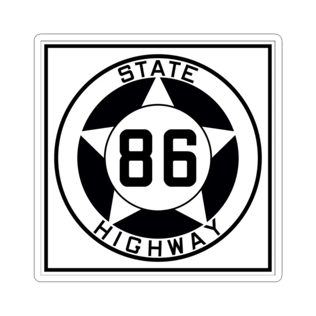 Texas 86 1935 (Texas) (Road Sign) STICKER Vinyl Kiss-Cut Decal 2 Inch White - The Sticker Space