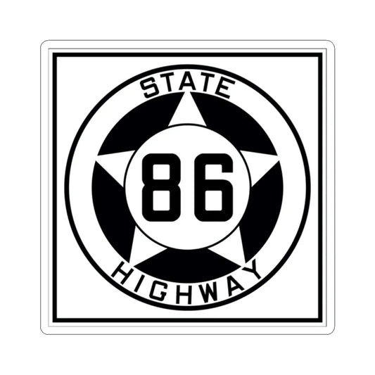 Texas 86 1935 (Texas) (Road Sign) STICKER Vinyl Kiss-Cut Decal 2 Inch White - The Sticker Space