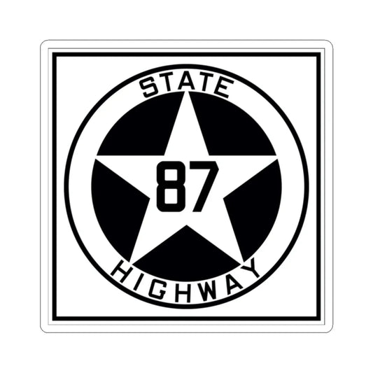 Texas 87 1917 (Texas) (Road Sign) STICKER Vinyl Kiss-Cut Decal 2 Inch White - The Sticker Space
