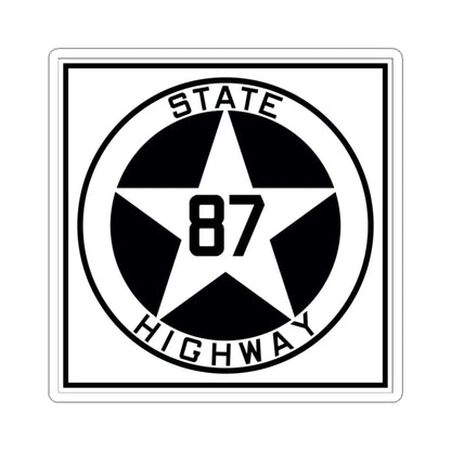 Texas 87 1917 (Texas) (Road Sign) STICKER Vinyl Kiss-Cut Decal 3 Inch White - The Sticker Space