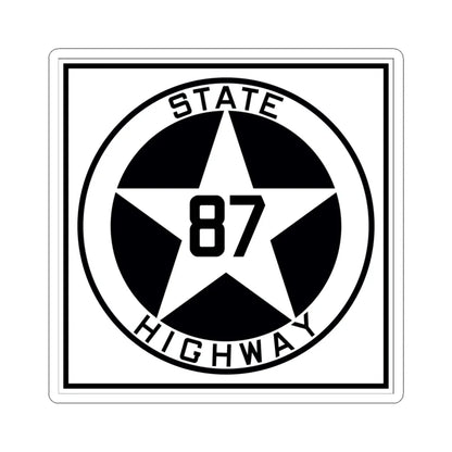 Texas 87 1917 (Texas) (Road Sign) STICKER Vinyl Kiss-Cut Decal 4 Inch White - The Sticker Space