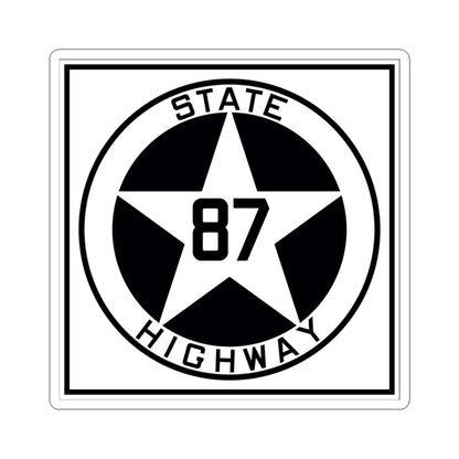 Texas 87 1917 (Texas) (Road Sign) STICKER Vinyl Kiss-Cut Decal 6 Inch White - The Sticker Space