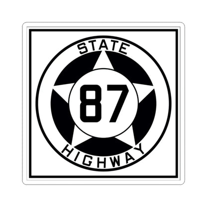 Texas 87 1935 (Texas) (Road Sign) STICKER Vinyl Kiss-Cut Decal 2 Inch White - The Sticker Space