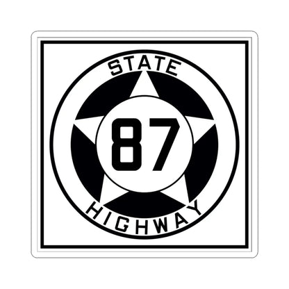 Texas 87 1935 (Texas) (Road Sign) STICKER Vinyl Kiss-Cut Decal 3 Inch White - The Sticker Space