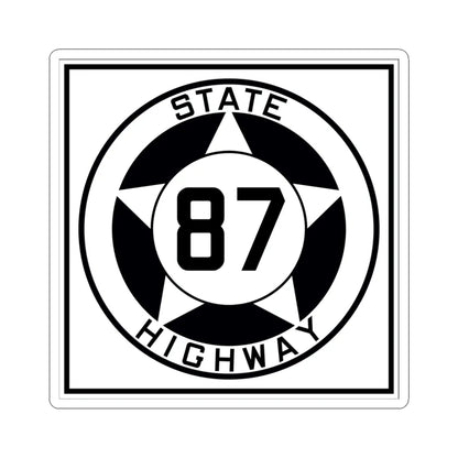 Texas 87 1935 (Texas) (Road Sign) STICKER Vinyl Kiss-Cut Decal 4 Inch White - The Sticker Space