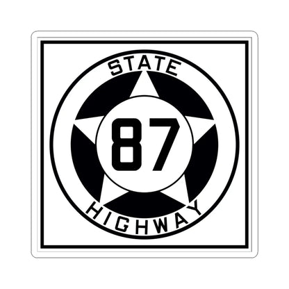 Texas 87 1935 (Texas) (Road Sign) STICKER Vinyl Kiss-Cut Decal 6 Inch White - The Sticker Space