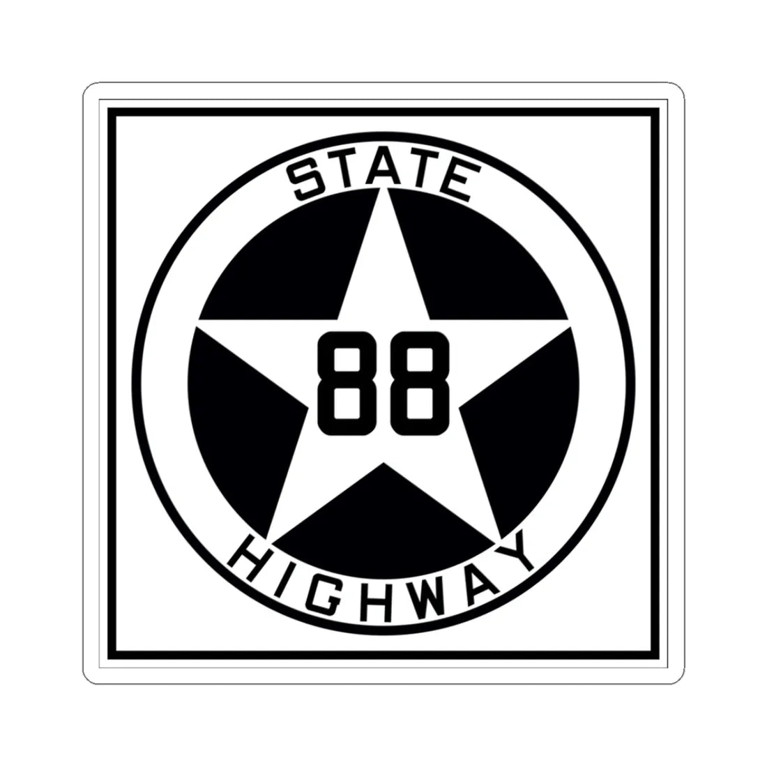 Texas 88 1917 (Texas) (Road Sign) STICKER Vinyl Kiss-Cut Decal 3 Inch White - The Sticker Space