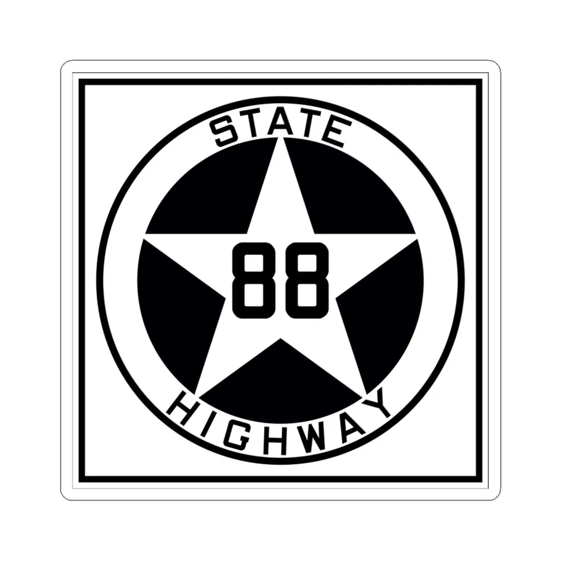 Texas 88 1917 (Texas) (Road Sign) STICKER Vinyl Kiss-Cut Decal 6 Inch White - The Sticker Space