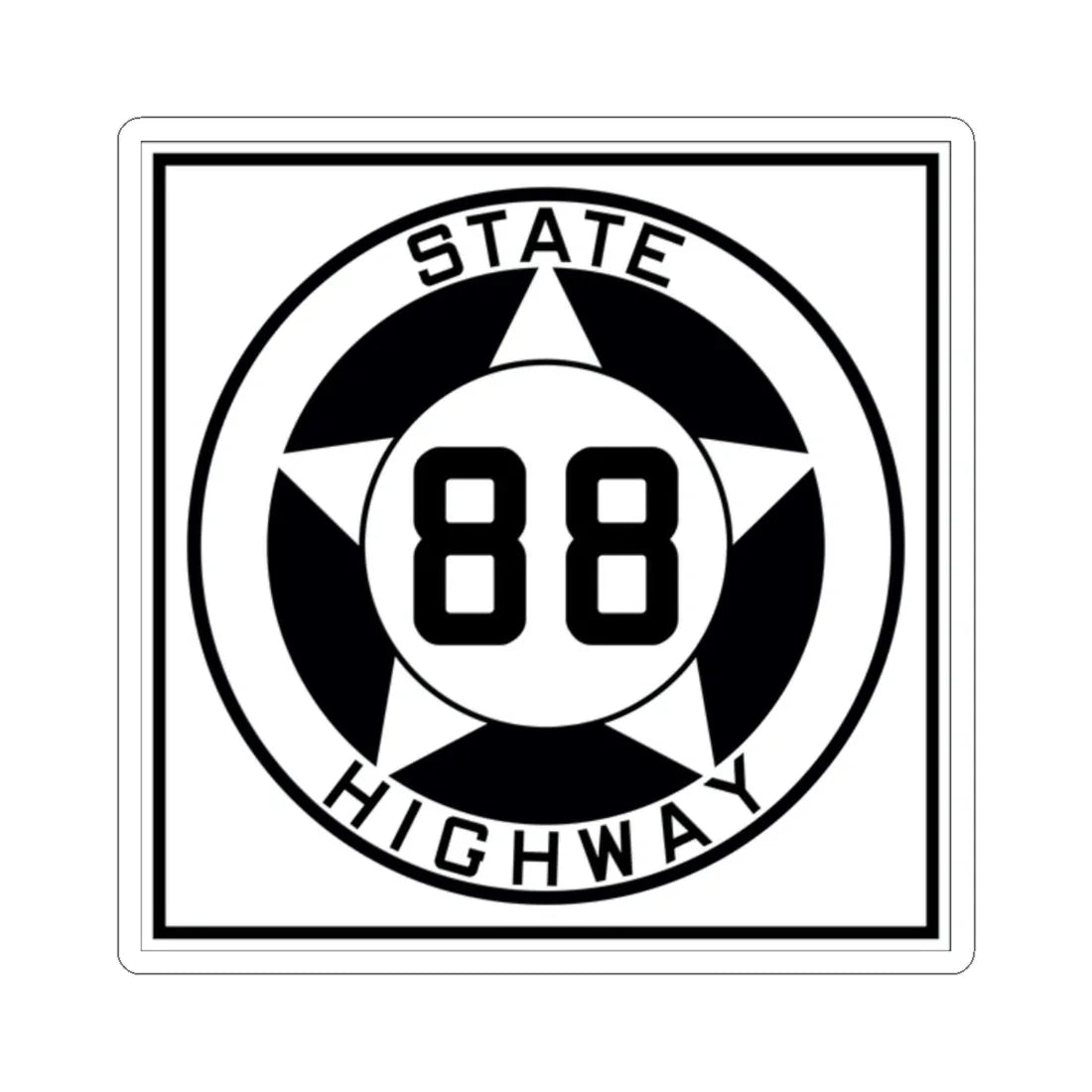 Texas 88 1935 (Texas) (Road Sign) STICKER Vinyl Kiss-Cut Decal 2 Inch White - The Sticker Space