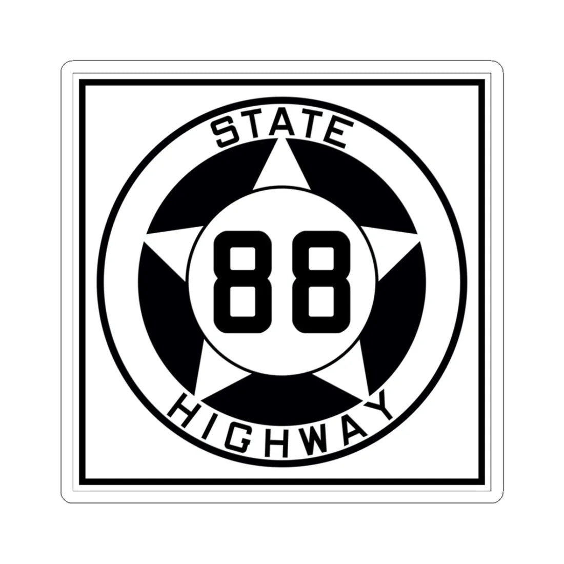 Texas 88 1935 (Texas) (Road Sign) STICKER Vinyl Kiss-Cut Decal 3 Inch White - The Sticker Space
