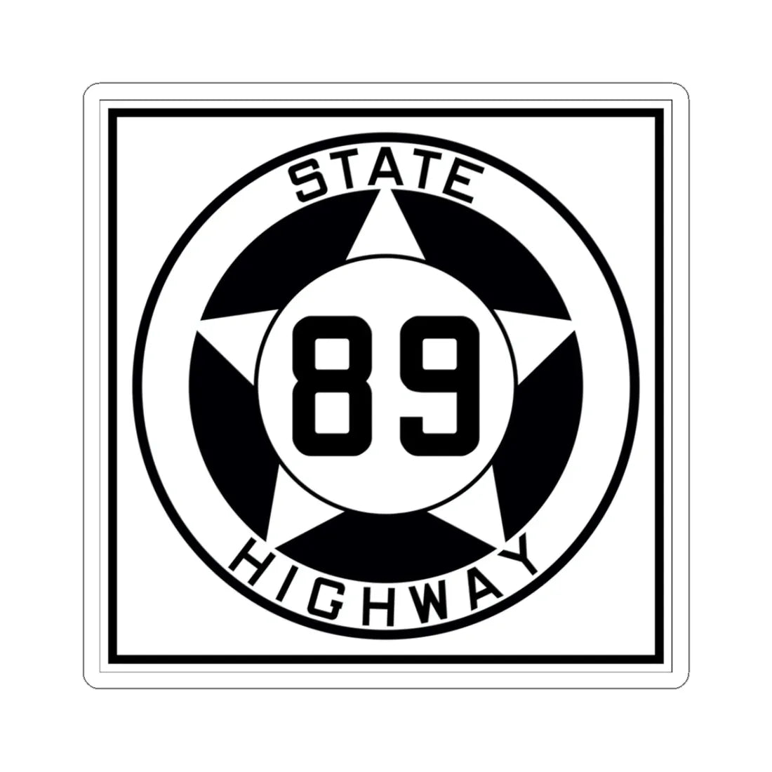 Texas 89 1935 (Texas) (Road Sign) STICKER Vinyl Kiss-Cut Decal 3 Inch White - The Sticker Space