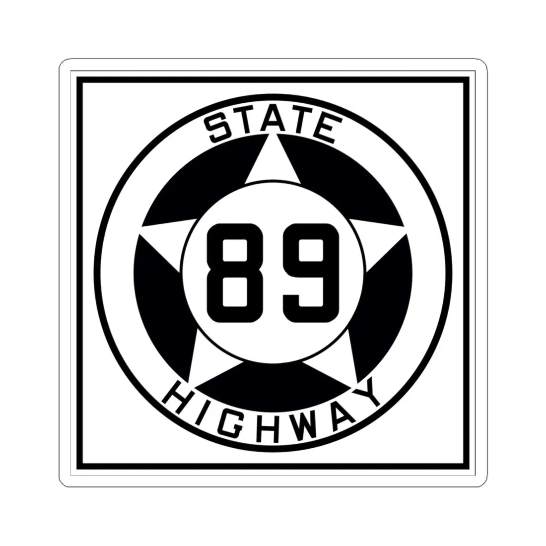 Texas 89 1935 (Texas) (Road Sign) STICKER Vinyl Kiss-Cut Decal 4 Inch White - The Sticker Space