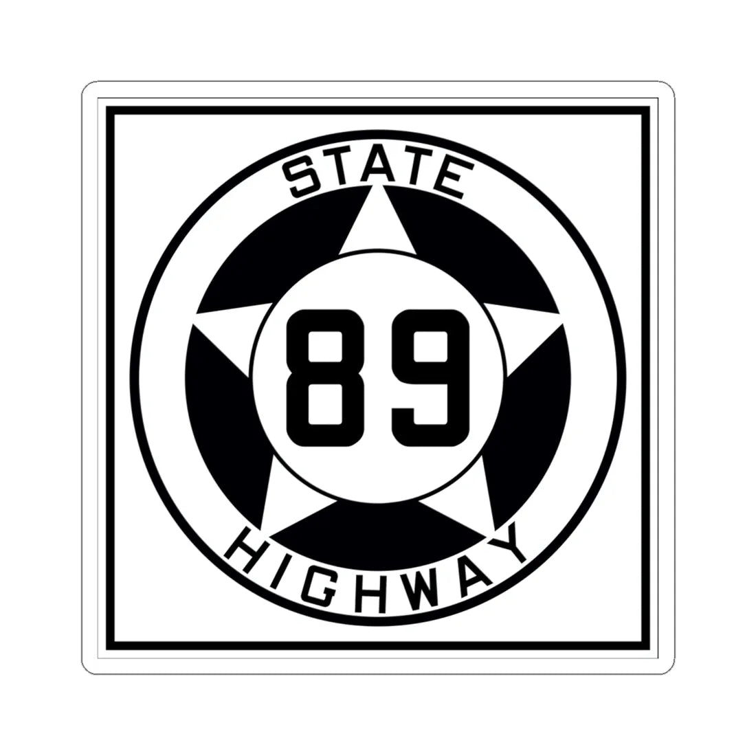 Texas 89 1935 (Texas) (Road Sign) STICKER Vinyl Kiss-Cut Decal 6 Inch White - The Sticker Space