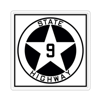 Texas 9 1917 (Texas) (Road Sign) STICKER Vinyl Kiss-Cut Decal 3 Inch White - The Sticker Space
