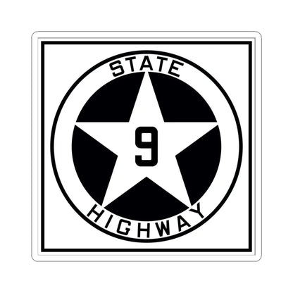 Texas 9 1917 (Texas) (Road Sign) STICKER Vinyl Kiss-Cut Decal 6 Inch White - The Sticker Space