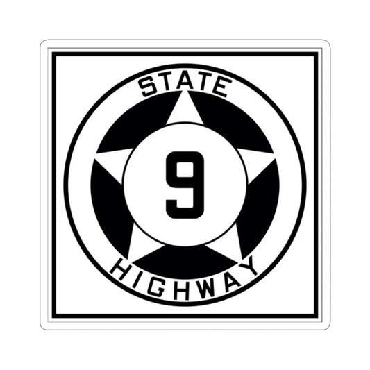Texas 9 1935 (Texas) (Road Sign) STICKER Vinyl Kiss-Cut Decal 2 Inch White - The Sticker Space